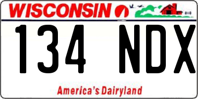 WI license plate 134NDX