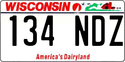 WI license plate 134NDZ