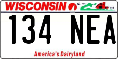 WI license plate 134NEA