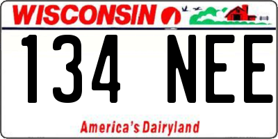 WI license plate 134NEE