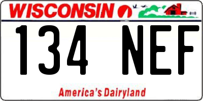 WI license plate 134NEF