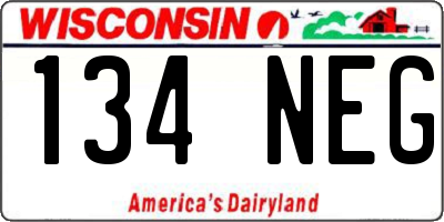 WI license plate 134NEG