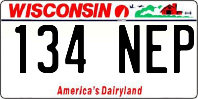 WI license plate 134NEP