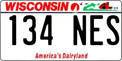WI license plate 134NES