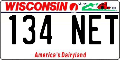 WI license plate 134NET