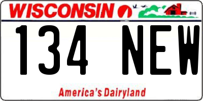 WI license plate 134NEW