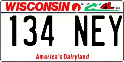WI license plate 134NEY