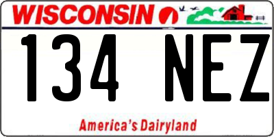 WI license plate 134NEZ