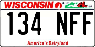 WI license plate 134NFF
