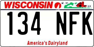 WI license plate 134NFK