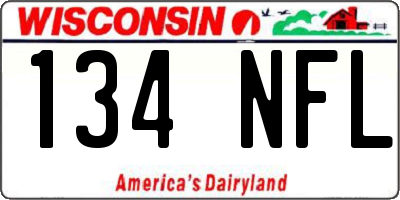 WI license plate 134NFL