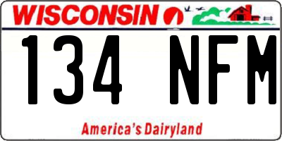 WI license plate 134NFM