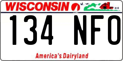 WI license plate 134NFO