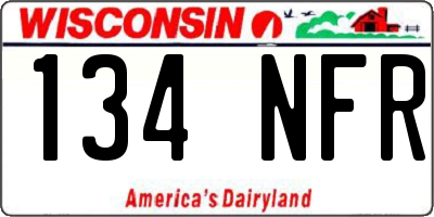 WI license plate 134NFR