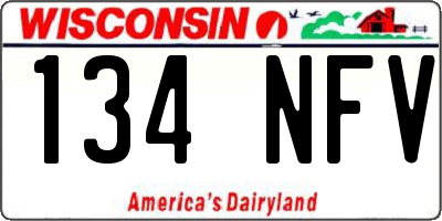 WI license plate 134NFV