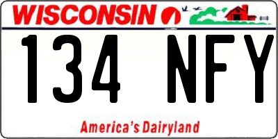 WI license plate 134NFY