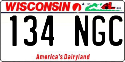 WI license plate 134NGC