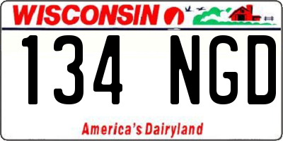 WI license plate 134NGD