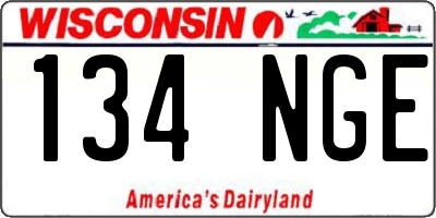 WI license plate 134NGE