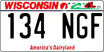 WI license plate 134NGF