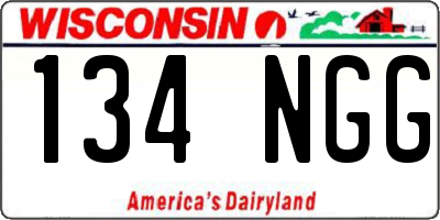 WI license plate 134NGG