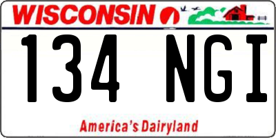 WI license plate 134NGI