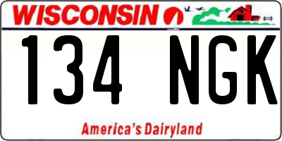 WI license plate 134NGK