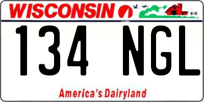 WI license plate 134NGL
