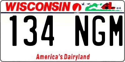 WI license plate 134NGM