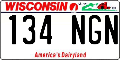 WI license plate 134NGN