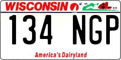 WI license plate 134NGP