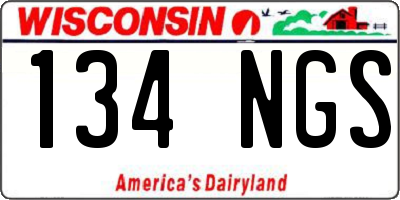 WI license plate 134NGS