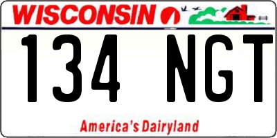 WI license plate 134NGT