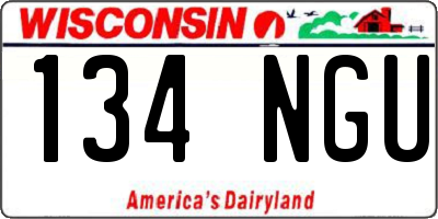 WI license plate 134NGU