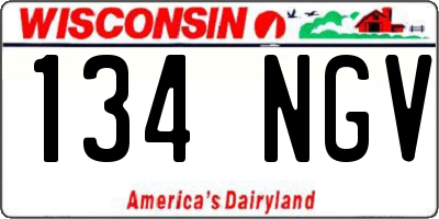 WI license plate 134NGV