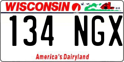 WI license plate 134NGX