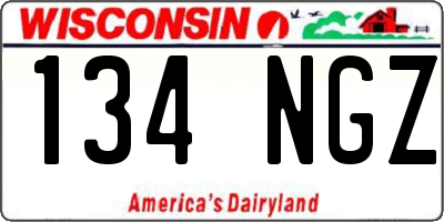 WI license plate 134NGZ