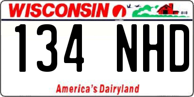 WI license plate 134NHD