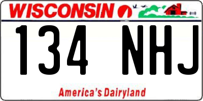 WI license plate 134NHJ