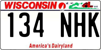 WI license plate 134NHK