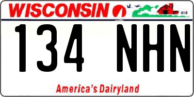 WI license plate 134NHN