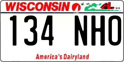 WI license plate 134NHO
