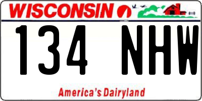 WI license plate 134NHW