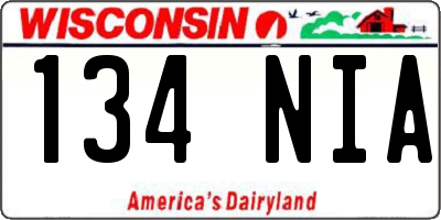 WI license plate 134NIA
