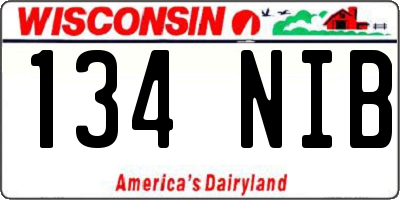 WI license plate 134NIB
