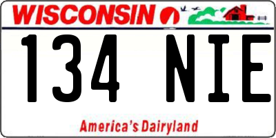 WI license plate 134NIE