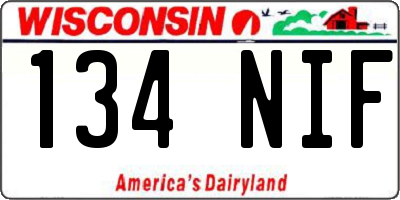 WI license plate 134NIF