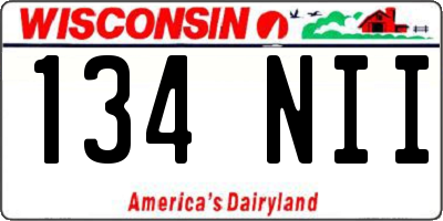WI license plate 134NII