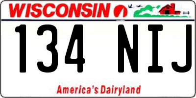 WI license plate 134NIJ