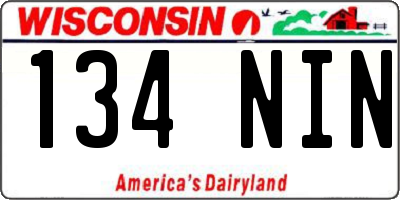 WI license plate 134NIN
